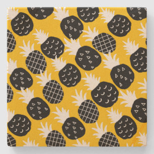 Black pineapples stone coaster