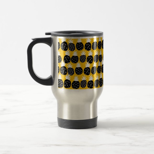 Black pineapples travel mug (Left)