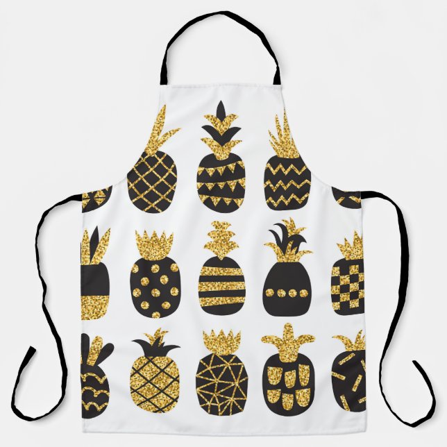 Black Pineapples: Unique Textured Set Apron (Front)