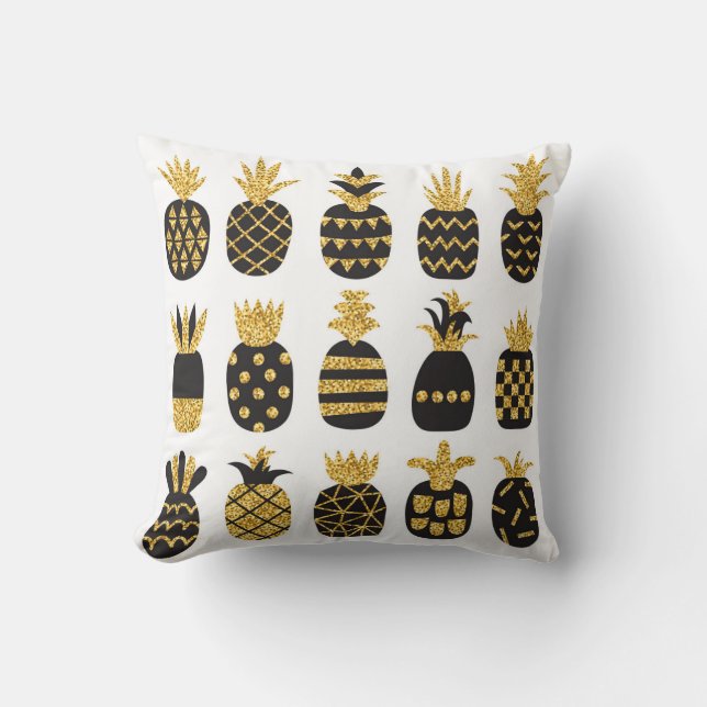 Black Pineapples: Unique Textured Set Cushion (Front)