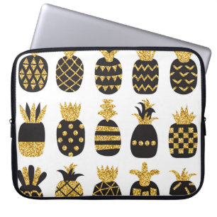 Black Pineapples: Unique Textured Set Laptop Sleeve