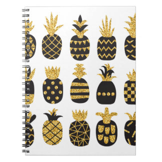 Black Pineapples: Unique Textured Set Notebook
