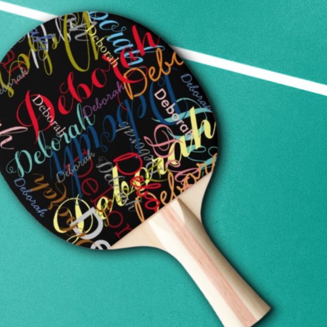 Black Ping Pong Paddles with Name (Creator Uploaded)
