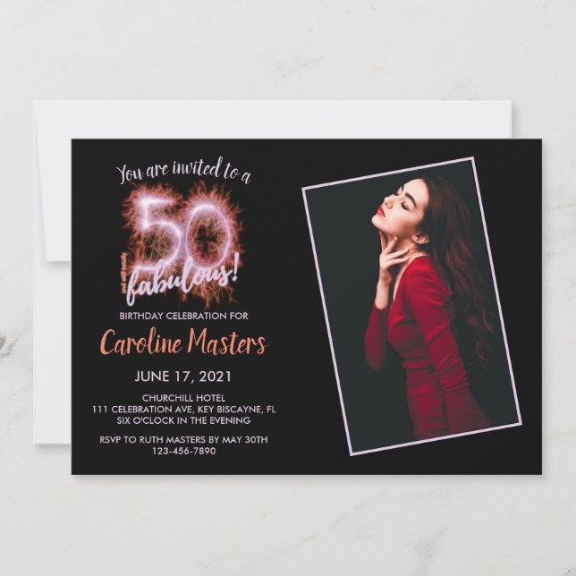 Black Pink 50 & still Fabulous 50th Birthday Party (Front)