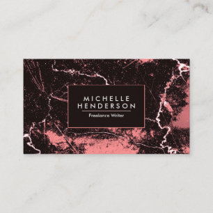Black & Pink Abstract Marble Business Card