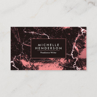 Black & Pink Abstract Marble Business Card