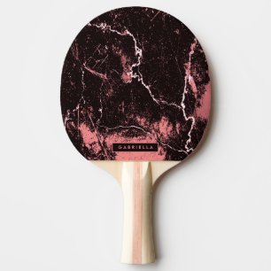 Black & Pink Abstract Ping Pong Paddle
