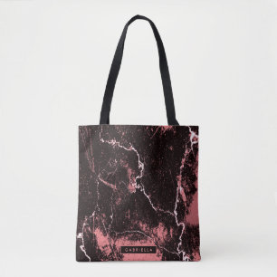 Black & Pink Abstract Tote Bag