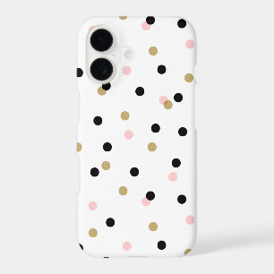 Black Pink and Gold Confetti Dots
