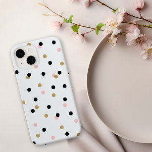 Black Pink and Gold Confetti Dots Case-Mate iPhone 14 Case
