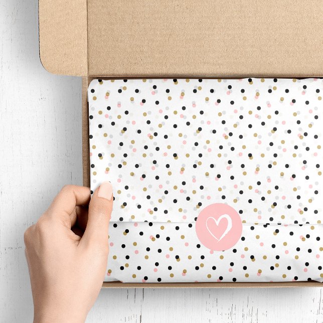 Black Pink and Gold Confetti Dots Tissue Paper (Creator Uploaded)