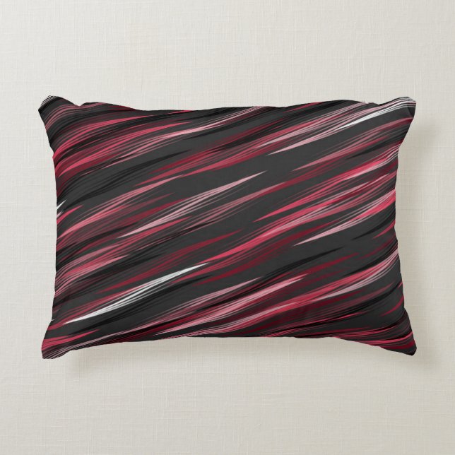 Black pink and grey streaks   decorative cushion (Front)