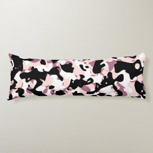 Black, Pink and Plum Camo Body Pillow