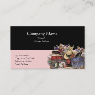 Black & Pink Antique/Vintage Design Business Card