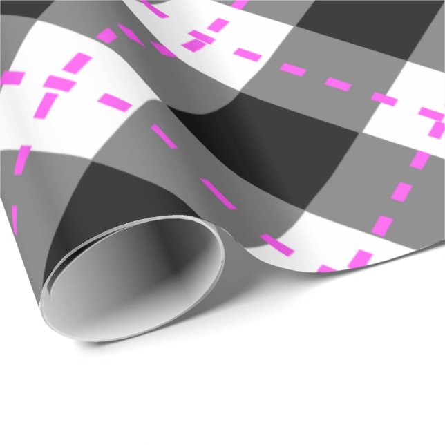 Black/Pink Argyle Wrapping Paper (Roll Corner)