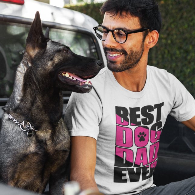 Black Pink Best Dog Dad Ever T-Shirt (Creator Uploaded)