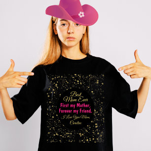 Black Pink Best Mum Ever Modern Mothers Day Kids T-Shirt