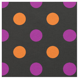 Black Pink Blue Polka Dot Pattern Fabric