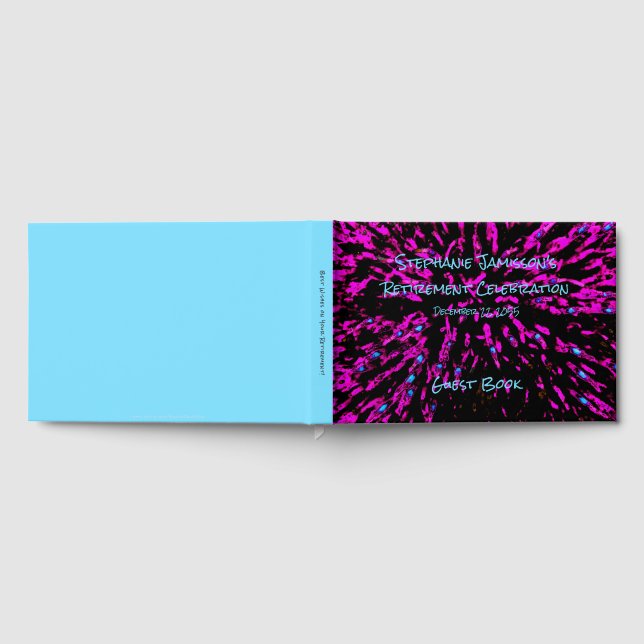 Black Pink Blue Retirement Party Memory/Guest Book (Full)