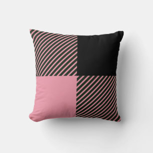 Black Pink Buffalo Plaid Pattern  Cushion