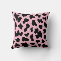 Black & Pink Cow Cowhide Print