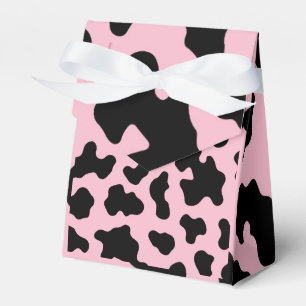 Black & Pink Cow Cowhide Print  Favour Box