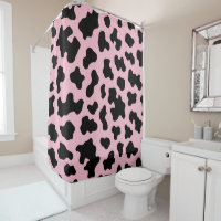 Black & Pink Cow Cowhide Print