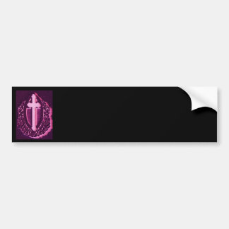 Black & Pink Cross Bumper Sticker, Easy to Design Sticker