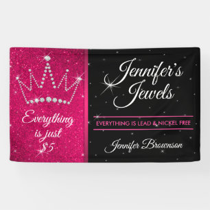 Black Pink Crown Jewellery Consultant retail Banner