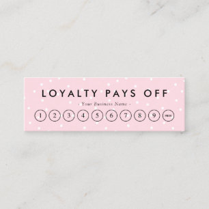 Black & Pink Dots Loyalty Punch Card