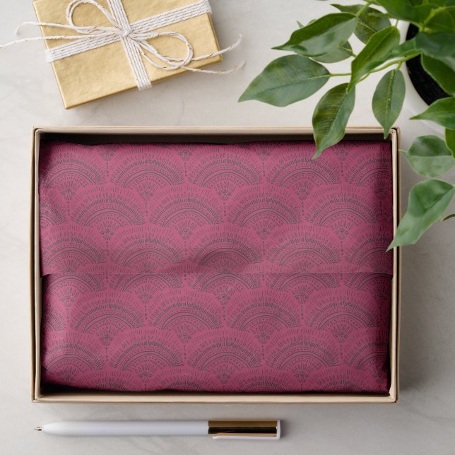 Black pink ethnic African traditional pattern Tissue Paper (Gift)
