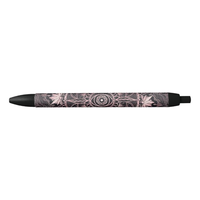 Black Pink Eye Mandala Ink Pen (Front)