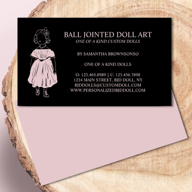 Black Pink Fahion Doll Collector Business Card (Creator Uploaded)