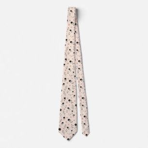 Black Pink Floral Tie