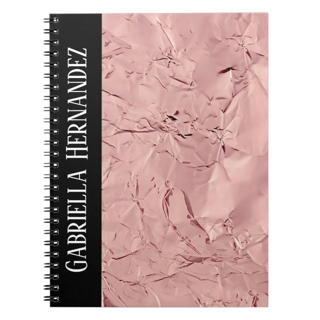 Black + Pink Foil Texture Notebook (Front)
