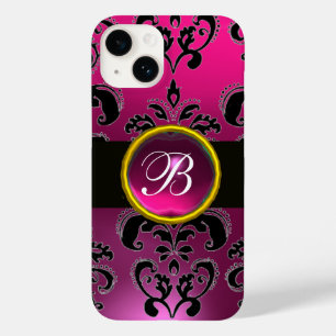 BLACK PINK FUCHSIA DAMASK MONOGRAM,Ruby Gem Case-Mate iPhone 14 Case