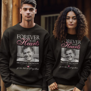 Black Pink Funeral Photo Memorial Sweatshirt