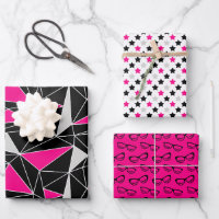 Black Pink Geometry Stars Glasses