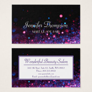 Black Pink Glittery Beauty Salon Business Card
