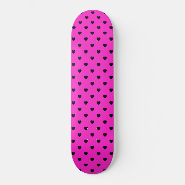 BLACK PINK HEART FOR THE LOVE OF SKATEBOARDING SKATEBOARD (Front)