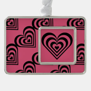 Black & Pink Heart Themed Ornament, Decoration
