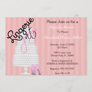 Black & Pink Heels Lingerie Bridal Shower Invite