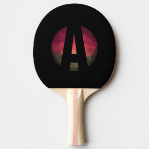 Black pink khaki monogram letter modern ping pong paddle