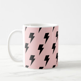 Black Pink Lightning Y2K Indie Bold Mornings Coffee Mug