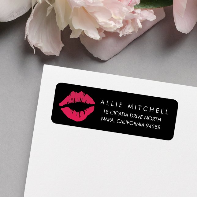 Black & Pink Lips Return Address (Creator Uploaded)