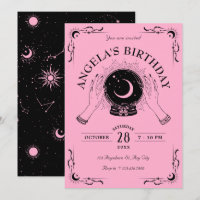 Black pink magic moon crystal ball birthday