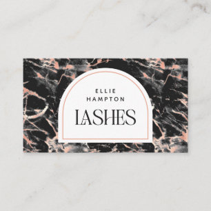 Black Pink Marble Arch Beauty Lashes Business Card