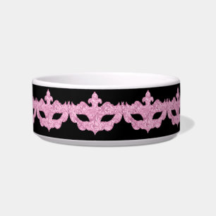 Black Pink Masquerade Princess Pet Feeding Bowl
