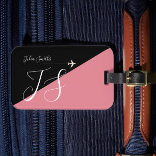 Black Pink modern BAG TAG for her