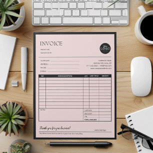 Black Pink Modern Business Quotation Invoice Forms Notepad